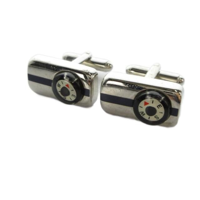 【中古】TATEOSSIAN カフスボタン アクセサリー コンパスモチーフ 羅針盤 ロゴ シルバー色 ■GY18 /MQ メンズ
