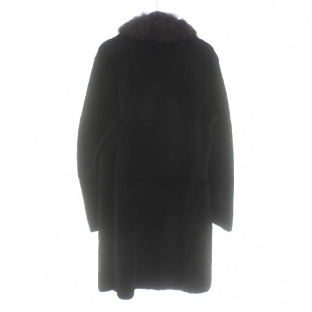 【中古】アルマーニ コレツィオーニ ARMANI COLLEZIONI ムートンコート ロング 羊革 50 茶 ダークブラウン メンズ