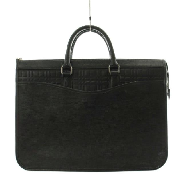 【中古】バーバリー BURBERRY ノバチェック ブリーフケース ビジネスバッグ ハンドバッグ ロゴ レザー 黒 ブラック
