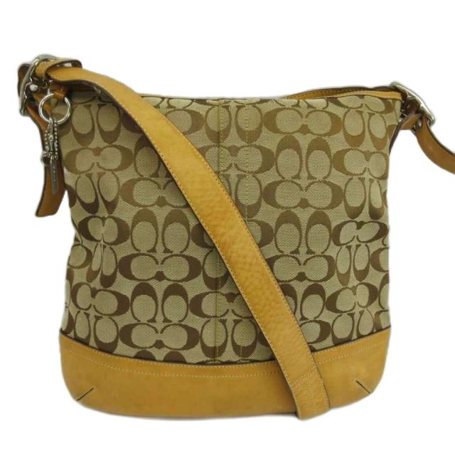 【中古】コーチ職 COACH ショルダーバッグ 帆布 なめし革 名書き 赤銅色 赤銅色 9349 /XZ ■GY18 レディース