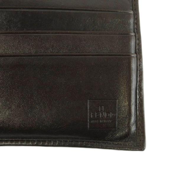 未使用✨フェンディ 折り財布 ズッカ キャンバス Wフラップ ブラウン 中古】フェンディ FENDI 財布 二つ折り キャンバス レザー ズッカ柄