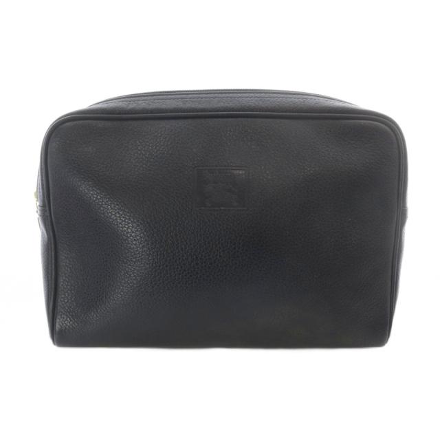 【中古】バーバリーズ Burberrys クラッチバッグ レザー ロゴ 黒 ブラック /SR ■GY11 メンズ