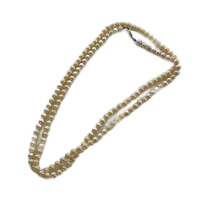 【中古】ノーブランド品 ネックレス リアルパール 真珠 アクセサリー 7mm オレンジ ■GY11 /MQ レディース_1