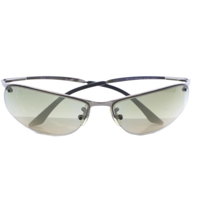【中古】レイバン RAY BAN サングラス ハーフリム ロゴ 63□15 緑 グリーン 黒 ブラック RB3179 /TK ■GY11 メンズ