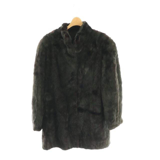 【中古】エムジー セーブル MG Sable ファーコート ミンク ミディアム アウター 15 黒 /NR ■OS ■GY18 レディース