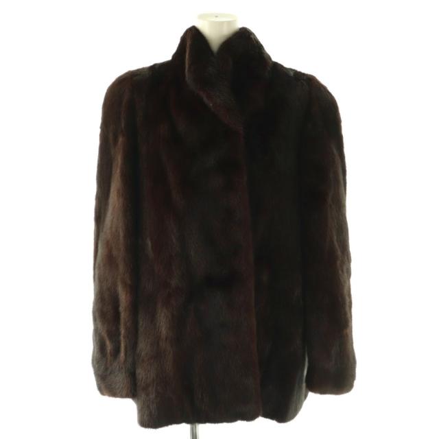 【中古】セクレ CERCRE ダークミンク ファー コート 毛皮 ミドル丈 ブラウン 茶 /HK ■GY42 レディース
