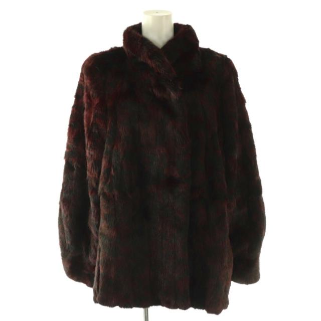 【中古】エンバ EMBA ミンクファー コート ハーフ 毛皮 ブラック ボルドー /HK ■GY18 レディース