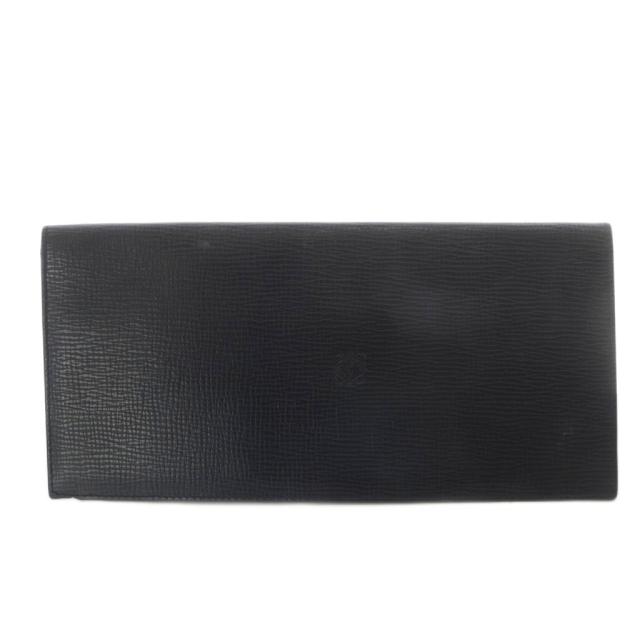 【中古】ロエベ LOEWE 長財布 小銭入れなし 札入れ レザー ロゴ 黒 ブラック /SR ■OH ■GY11 メンズ