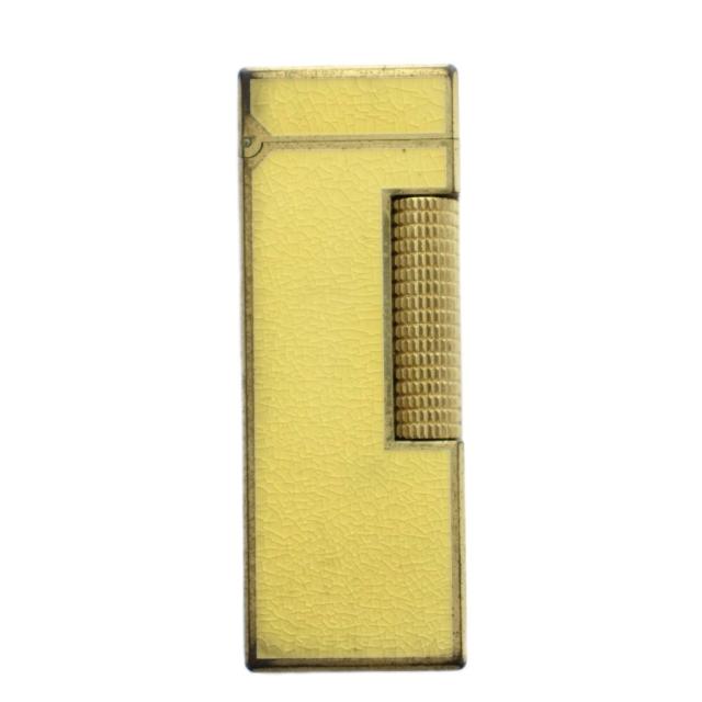 【中古】ダンヒル ジャンク品 ガスライター ローラー式 喫煙具 喫煙グッズ タバコ 黄色 ゴールドカラー 火花未確認