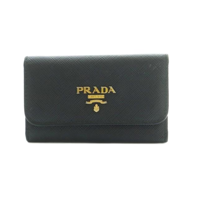 【中古】プラダ PRADA サフィアーノ キーケース 4連 レザー 黒 /MI ■OH ■GY17 ユニセックス メンズ レディース