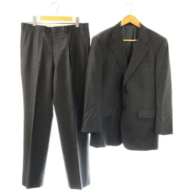 【中古】ドーメル DORMEUIL スーツ セットアップ 3ピース テーラードジャケット パンツ ベスト ダークグレー