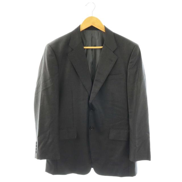 【中古】ドーメル DORMEUIL スーツ セットアップ 3ピース テーラードジャケット パンツ ベスト ダークグレー_1