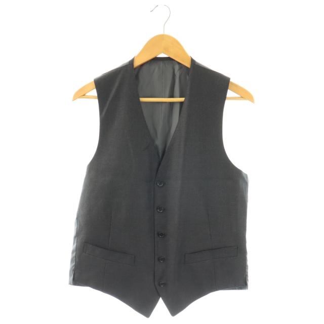 【中古】ドーメル DORMEUIL スーツ セットアップ 3ピース テーラードジャケット パンツ ベスト ダークグレー_3