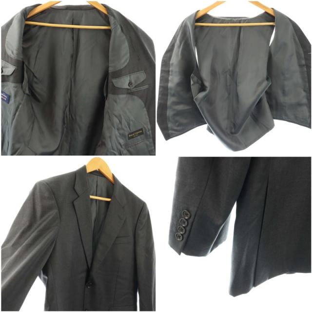 【中古】ドーメル DORMEUIL スーツ セットアップ 3ピース テーラードジャケット パンツ ベスト ダークグレー_7