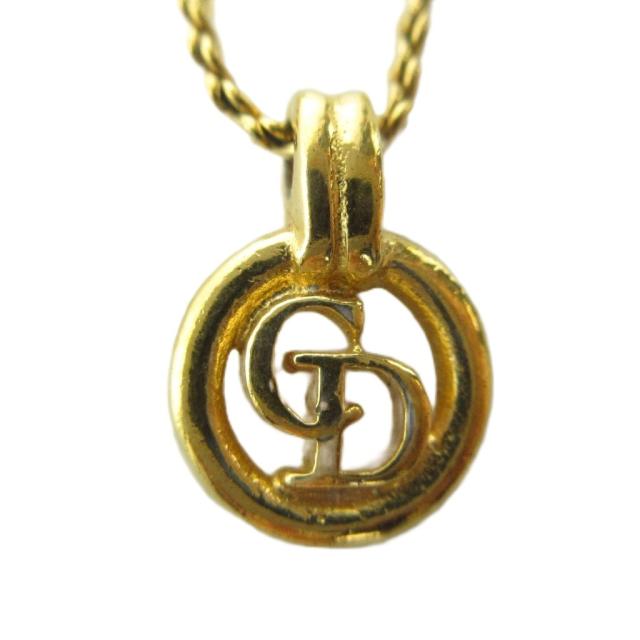 【中古】クリスチャンディオール Christian Dior ネックレス アクセサリー ペンダント CDロゴ サークル ■GY18 /MQ