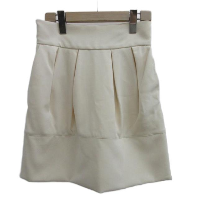 【中古】未使用品 エリザベッタフランキ ELISABETTA FRANCHI タグ付き スカート 40 アイボリー プリーツ ミニ丈