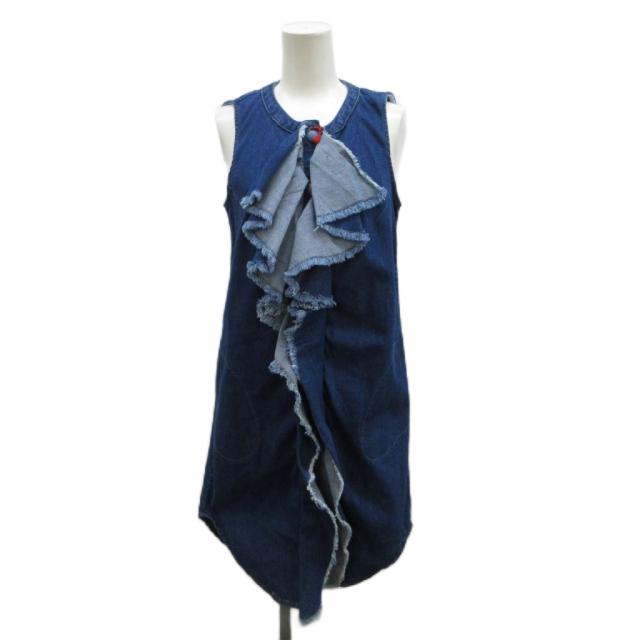 【中古】未使用品 ロッセーラヤルディーニ Rossella Jardini タグ付き デニム ワンピース 38 インディゴ ブルー