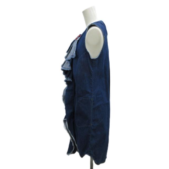 【中古】未使用品 ロッセーラヤルディーニ Rossella Jardini タグ付き デニム ワンピース 38 インディゴ ブルー_2