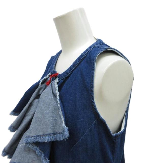 【中古】未使用品 ロッセーラヤルディーニ Rossella Jardini タグ付き デニム ワンピース 38 インディゴ ブルー_3