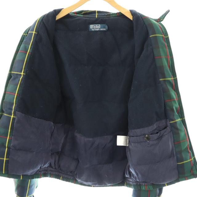 【中古】ポロ バイ ラルフローレン Polo by Ralph Lauren ダウンジャケット ジップアップ タータンチェック S 緑 紺_4