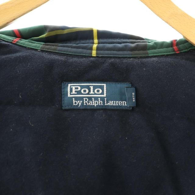 【中古】ポロ バイ ラルフローレン Polo by Ralph Lauren ダウンジャケット ジップアップ タータンチェック S 緑 紺_5