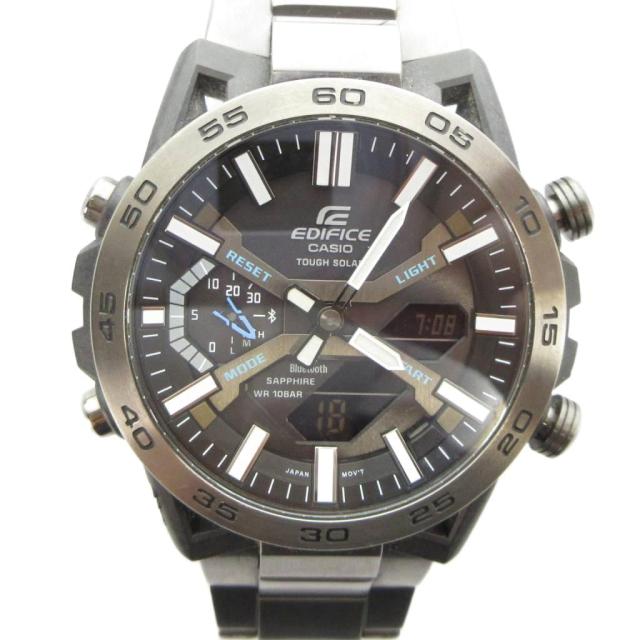 【中古】カシオ CASIO EDIFICE エディフィス ECB-2000 腕時計 ウォッチ ソーラー アナデジ 黒 ブラック メンズ