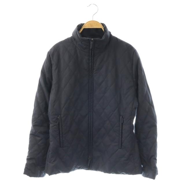 【中古】バーバリー ロンドン BURBERRY LONDON キルティングジャケット 中綿 ノバチェック裏地 ネイビー /ES ■GY11