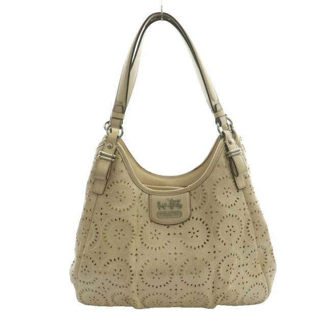 【中古】コーチ職 COACH マディソン マギー トートバッグ お手手 ベージュ 19625 /SS ■os ■GY18 レディース