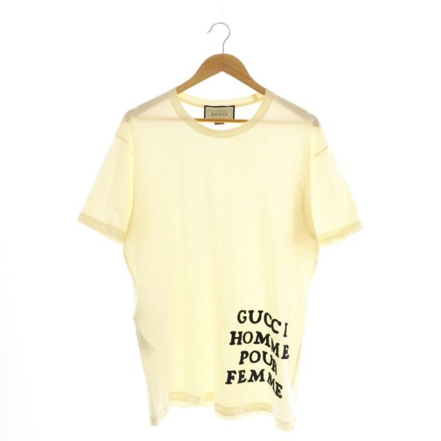 【中古】グッチ GUCCI Tシャツ クリーネック 半袖 ロゴ 生成 ■GY18 /SY メンズ