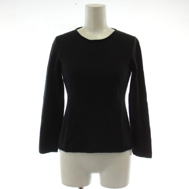 【中古】クリスチャンディオール Christian Dior ニット セーター カットソー I46 黒 長袖 カシミヤ シルク 無地
