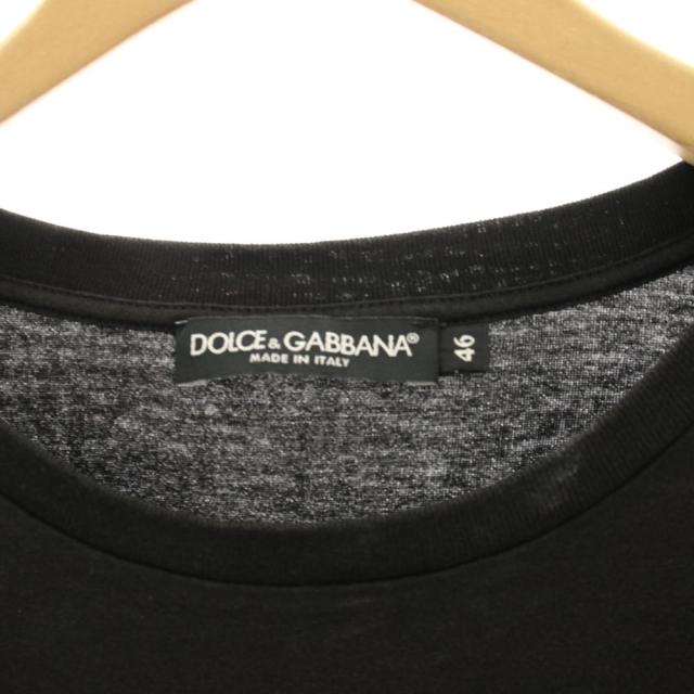 【中古】ドルチェ&ガッバーナ ドルガバ DOLCE&GABBANA Tシャツ カットソー 半袖 花柄 プリント ロゴ 46 黒 ブラック_2