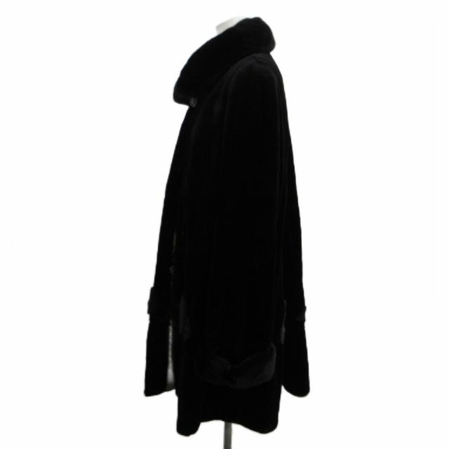 【中古】ロッサ ROSSA シェアードミンク ファー コート 毛皮 絹 シルク裏地 総柄 42 黒 ブラック R-7848A レディース 【中古】ロッサ ROSSA シェアードミンク ファー コート 毛皮 絹 シルク裏地 総柄 42 黒 ブラック R-7848A レディース