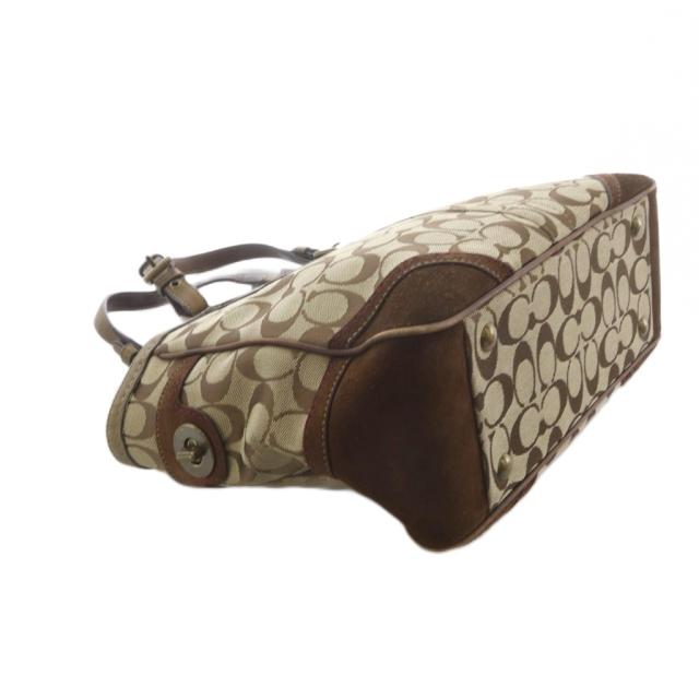 【中古】コーチ職 COACH トートバッグ 名書き 帆布 なめし革 スエードクロス ベージュ 8K49