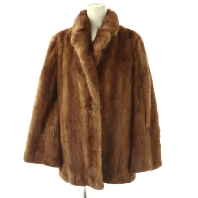 【中古】パロディー palody ファーコート ハーフ 総裏地 ブラウン /DO ■GY11 レディース