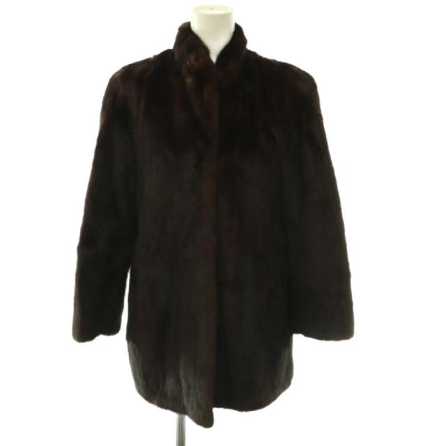 【中古】ナカムラ ファーNakamura fur ファーコート アウター 毛皮 ミンク ハーフ 9 1/2 ブラウン /CX ■GY11