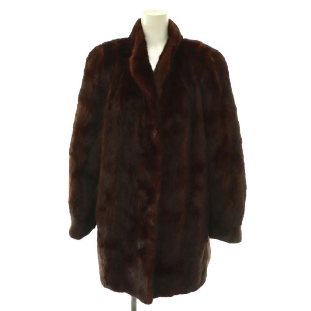 【中古】サガミンク SAGA MINK 銀サガ ファーコート アウター 毛皮 ミンク ハーフ 11 ブラウン /CX ■GY11 レディース