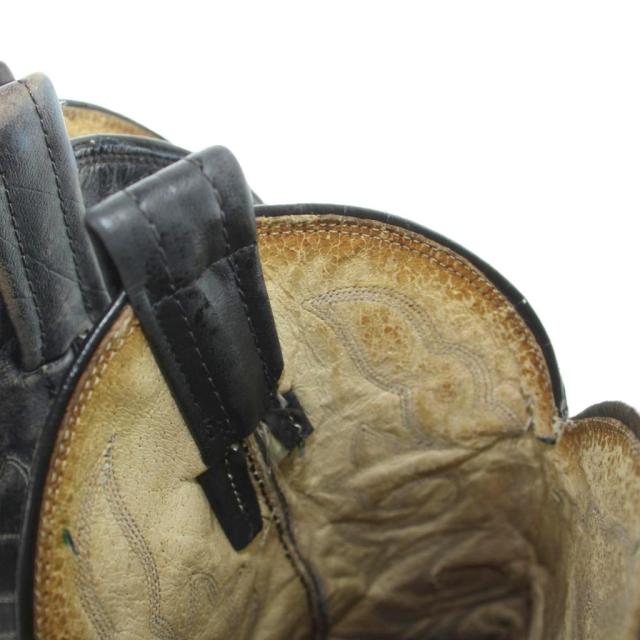 【中古】トニーラマ TONY LAMA ウエスタンブーツ ロング ぬい目細工物 パイソンレザー 5 22.5-23糎 黒 黒いこと