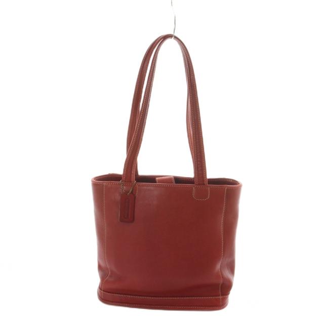 【中古】コーチ COACH OLD オールド 9305 トートバッグ ハンド レザー 型押しロゴ 赤 レッド ■GY18 /MQ レディース