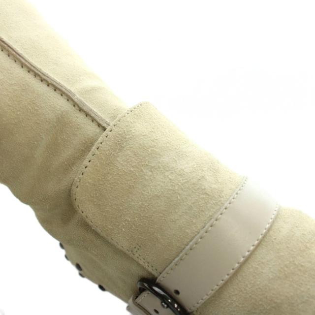 【中古】トッズ TOD'S ロングブーツ スエード レザー ベルト ロゴ 37 24cm ベージュ ■GY18 /MQ レディース_7