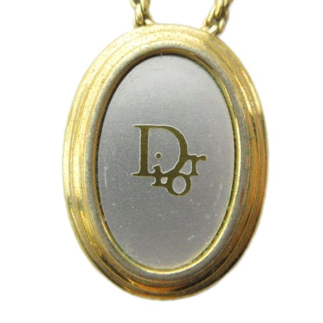 【中古】クリスチャンディオール Christian Dior ネックレス アクセサリー ペンダント ロゴ オーバル ゴールド色