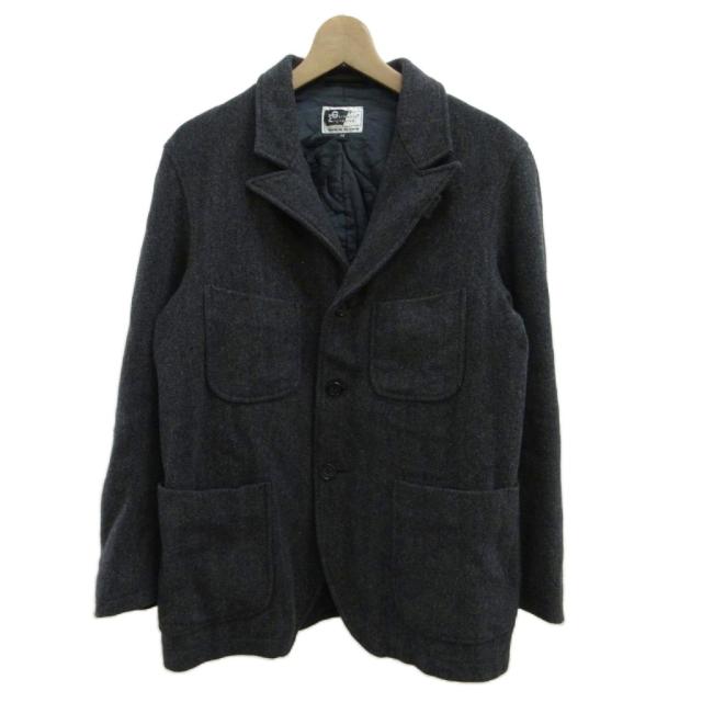 【中古】Engineered Garments Bedford Jacket テーラードジャケット カバーオール ウール混 ヘリンボーン M グレー