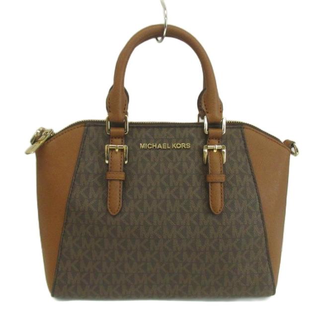 【中古】MICHAEL KORS シアラ ミディアム メッセンジャー サッチェル ハンドバッグ ショルダー 2WAY 茶色 35S9GC6M6B