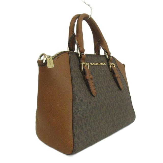【中古】MICHAEL KORS シアラ ミディアム メッセンジャー サッチェル ハンドバッグ ショルダー 2WAY 茶色 35S9GC6M6B_4