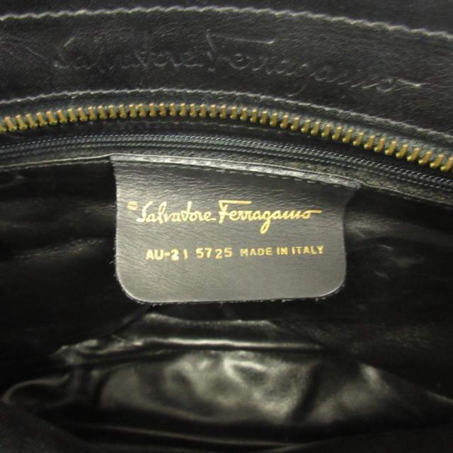 【中古】サルヴァトーレフェラガモ Salvatore Ferragamo ハンドバッグ トート ナイロン レザー 総柄 ロゴ 黒 ブラック_3