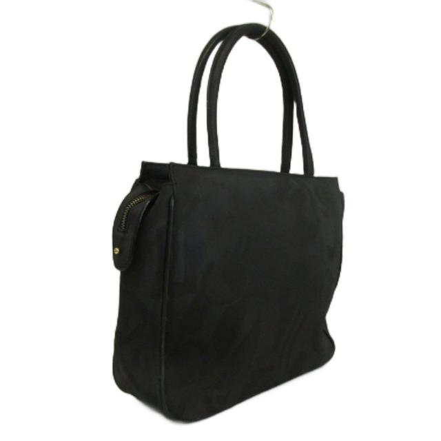 【中古】サルヴァトーレフェラガモ Salvatore Ferragamo ハンドバッグ トート ナイロン レザー 総柄 ロゴ 黒 ブラック_4