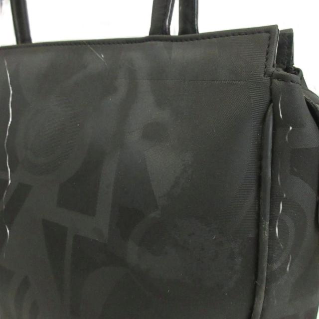 【中古】サルヴァトーレフェラガモ Salvatore Ferragamo ハンドバッグ トート ナイロン レザー 総柄 ロゴ 黒 ブラック_8