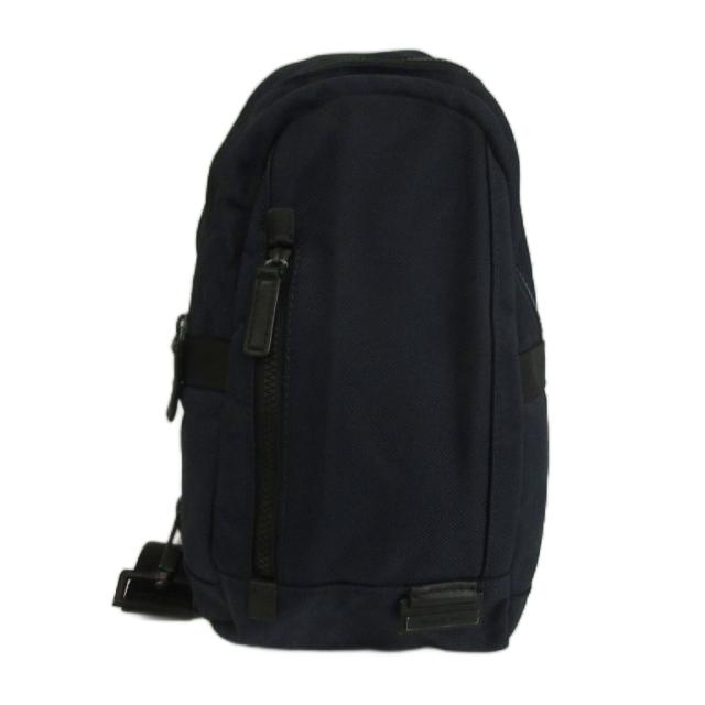 【中古】MICHAEL KORS GREYSON スリングバッグ ボディバッグ ワンショルダー ナイロン ロゴプレート 紺 37T6TVSC8C