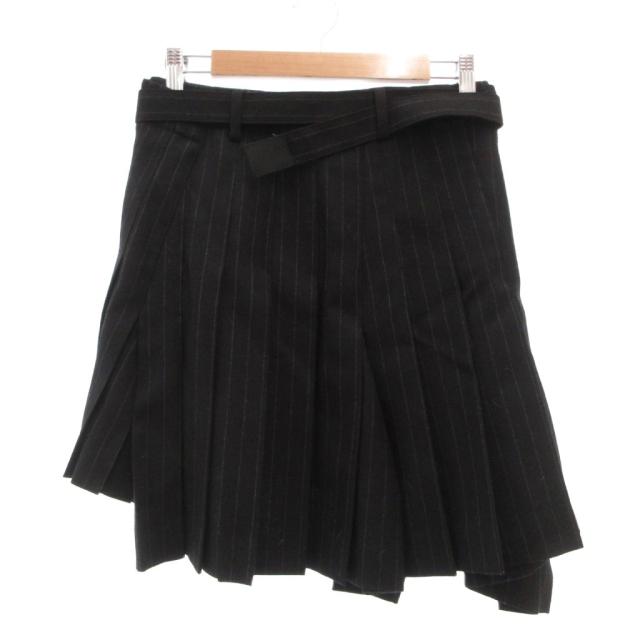 【中古】サカイ sacai 美品 24-07413 スカート ミニ 1 黒 ブラック ウール サイドジップ /MG ■GY11 ハンガー付き
