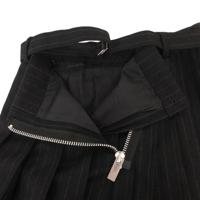 【中古】サカイ sacai 美品 24-07413 スカート ミニ 1 黒 ブラック ウール サイドジップ /MG ■GY11 ハンガー付き_2