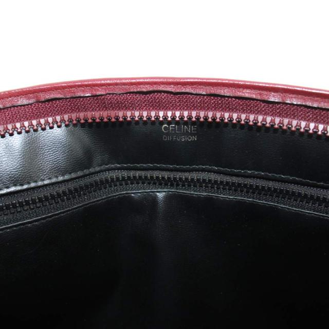 【中古】セリーヌ CELINE クラッチペダル御徒面子 二つ目御徒面子 なめし革 トリオンフ柄 赤 赤いこと ■GY18 /MQ ■OH